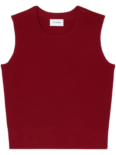 St John Sleeveless Top In Red