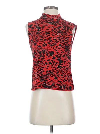 Pre-owned St John Sleeveless Top Red High Neck Tops