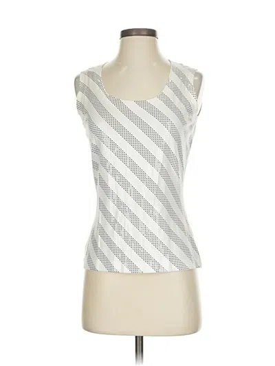 Pre-owned St John Sleeveless Top Silver Scoop Neck Tops