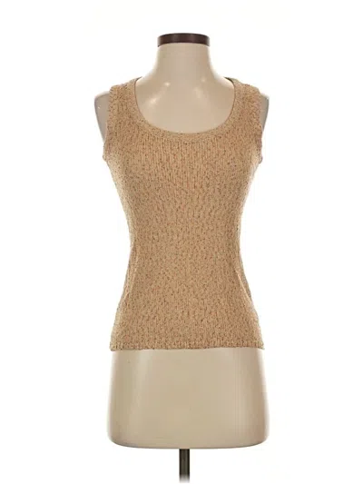 Pre-owned St John Sleeveless Top Tan Scoop Neck Tops
