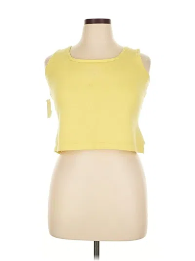 Pre-owned St John Sleeveless Top Yellow Halter Neckline Tops