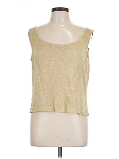 Pre-owned St John Sleeveless T-shirt In Gold