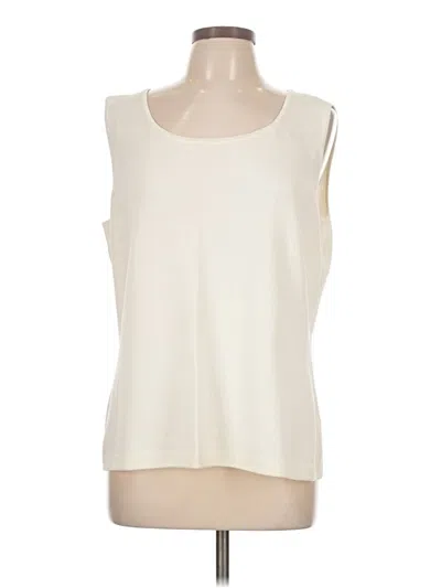 Pre-owned St John Sleeveless T-shirt In Ivory