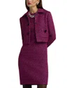 St John St. John Collection Honeycomb Tweed Sleeveless Sheath Dress In Black/wild Orchard Multi