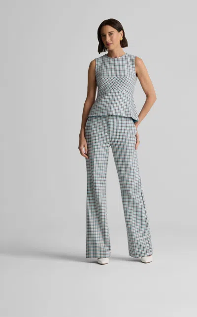 ST JOHN SLOANE TOP IN STRETCH HOUNDSTOOTH