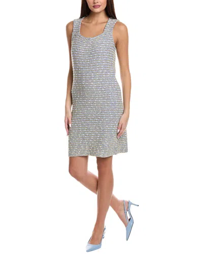 St John St. John Slub Tweed Dress In Blue