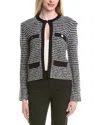 St John St. John Slub Tweed Knit Jacket In Black