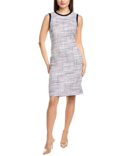 ST JOHN SOFT BIRDSEYE TWEED LINEN-BLEND SHEATH DRESS