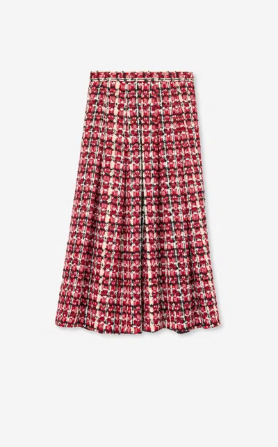 St John Soft Plaid Knit Skirt In Hbpm