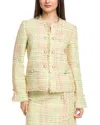 St John St. John Soft Prince Of Wales Plaid Jacket In Green