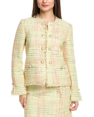 ST JOHN SOFT PRINCE OF WALES PLAID JACKET
