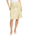 St John St. John Soft Prince Of Wales Plaid Pencil Skirt In Green