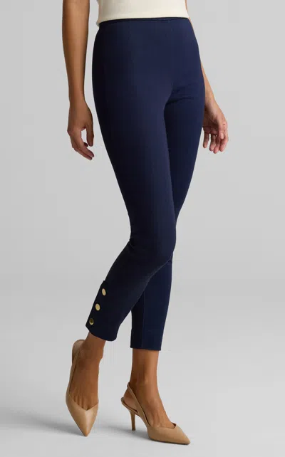 St John Soft Stretch Denim Pant In Blue