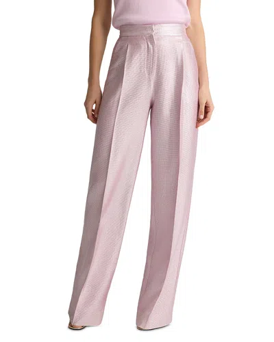 St John Soft Suiting Pleated Pants In Pink