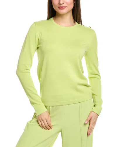 St John St. John Solid Jersey Knit Sweater In Green