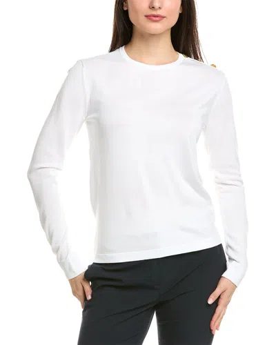 ST JOHN SOLID JERSEY KNIT SWEATER