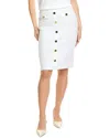 St John St. John Solid Knit Pencil Skirt In White