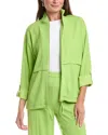 St John St. John Solid Mock Neck Jacket In Green