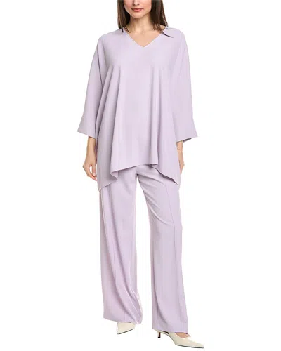 St John St. John Solid Soft Georgette Top In Purple