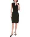 St John St. John Solid Stretch Knit Mini Dress In Black