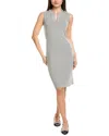 St John St. John Solid Stretch Knit Shift Dress In Gray