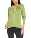 St John St. John Sparkle Crochet Cardigan In Green