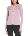 St John St. John Sparkle Crochet Cardigan In Pink