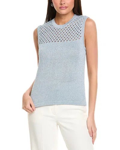 St John St. John Sparkle Crochet Sweater In Blue