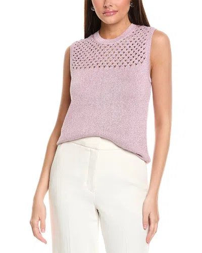 St John St. John Sparkle Crochet Sweater In Pink