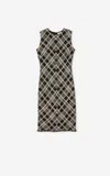 St John Sparkle Eyelash Plaid Knit Dress In Begl