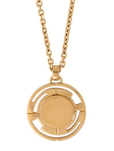 Pre-owned St John Spinning Circle Pendant Necklace, 36" In Multicolor