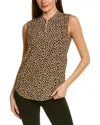 St John Spotted Leopard Silk Top In Animal Print