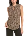 St John St. John Spotted Leopard Silk Top In Brown