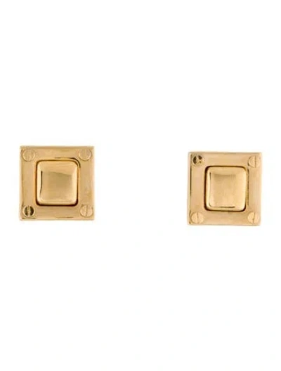 Pre-owned St John Square Clip On Earrings In Multi