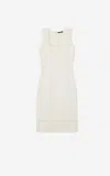 St John Pique Knit Short Sleeve Dress In Ofwh