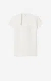 St John St. John Collection Interlock Knit Short Sleeve Sweater In Perl