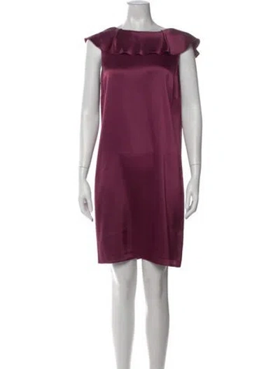 Pre-owned St John Square Neckline Knee-length Dress In Purple