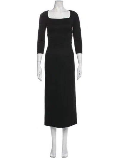 Pre-owned St John Square Neckline Long Dress In Blue