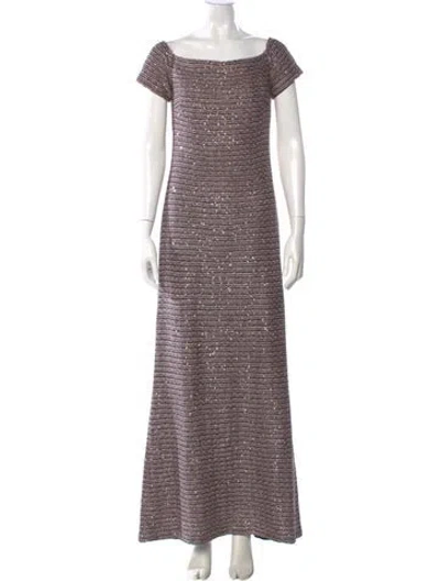 Pre-owned St John Square Neckline Long Dress W/ Tags In Multi