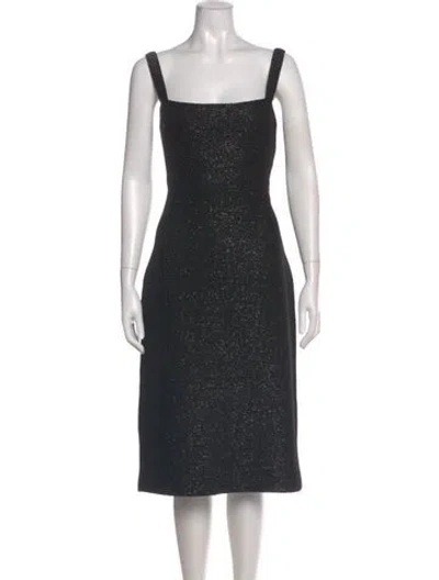 Pre-owned St John Square Neckline Midi Length Dress In Multi