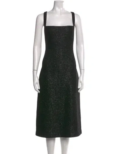 Pre-owned St John Square Neckline Midi Length Dress In Multi
