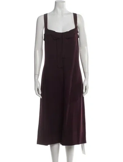 Pre-owned St John Square Neckline Midi Length Dress In Multi
