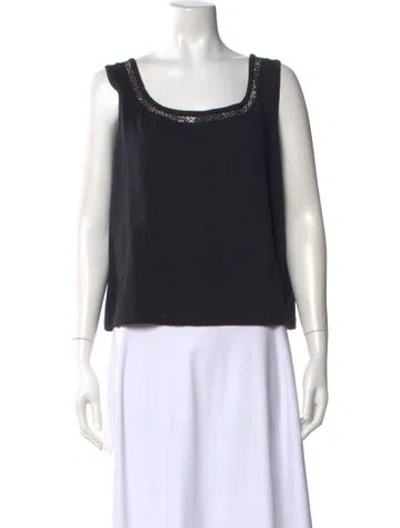 Pre-owned St John Square Neckline Sleeveless Top In Blue