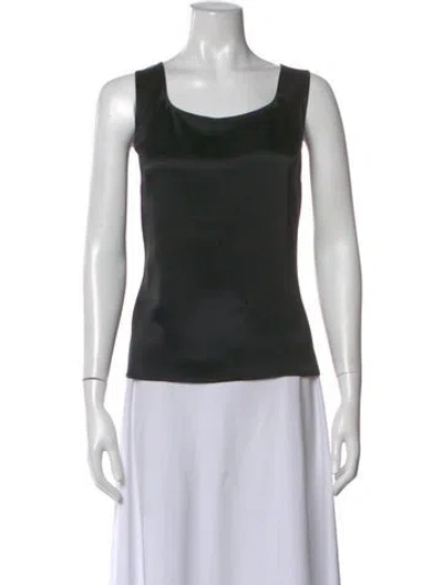 Pre-owned St John Square Neckline Sleeveless Top In Blue