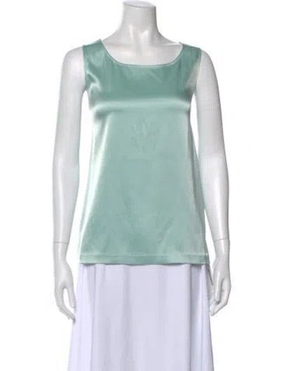 Pre-owned St John Square Neckline Sleeveless Top In Blue