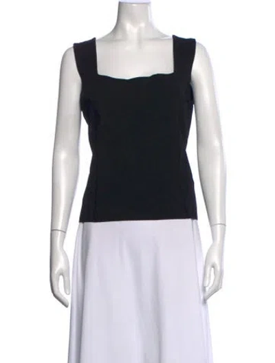 Pre-owned St John Square Neckline Sleeveless Top In Blue
