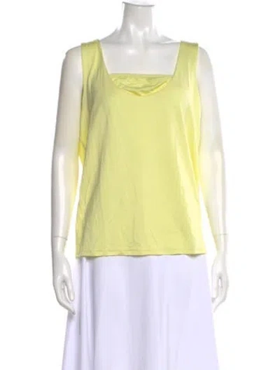 Pre-owned St John Square Neckline Sleeveless Top In Green