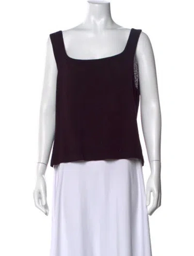 Pre-owned St John Square Neckline Sleeveless Top In Purple
