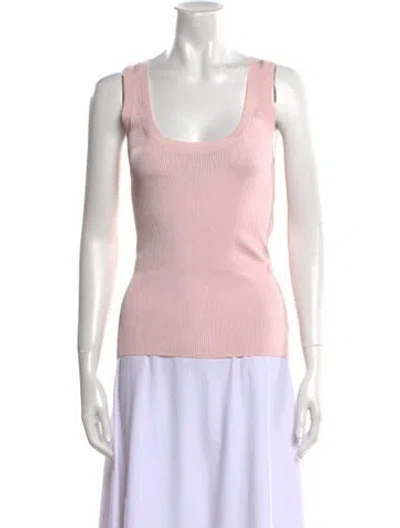 Pre-owned St John Square Neckline Sleeveless Top W/ Tags In Pink