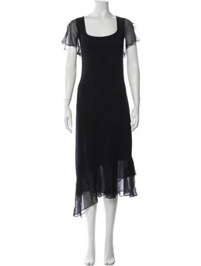Pre-owned St John Square Neckline Sweater In Black